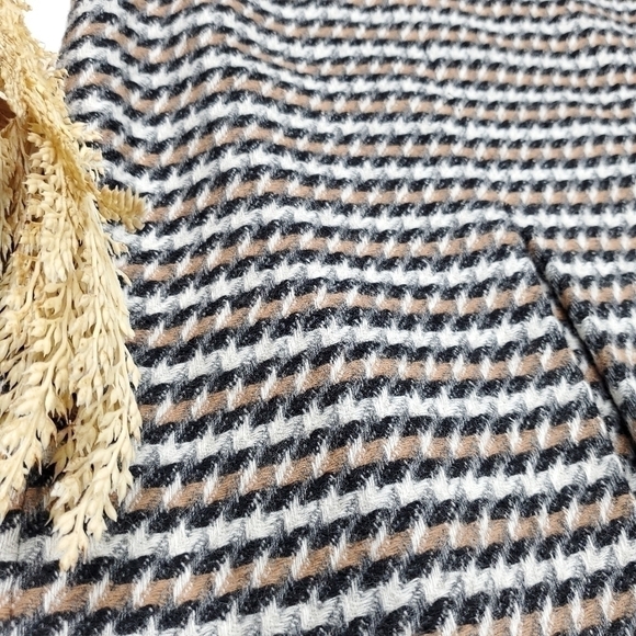 Talbots Grey Cream Black Pleated Wool Blend Skirt Sz 10p - Picture 11 of 12